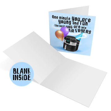 air fryer birthday card funny - inside blank