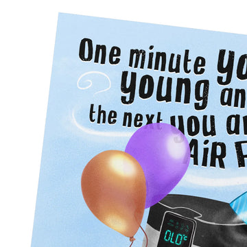 air fryer birthday card funny, corner