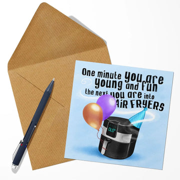 air fryer birthday card funny with envelope