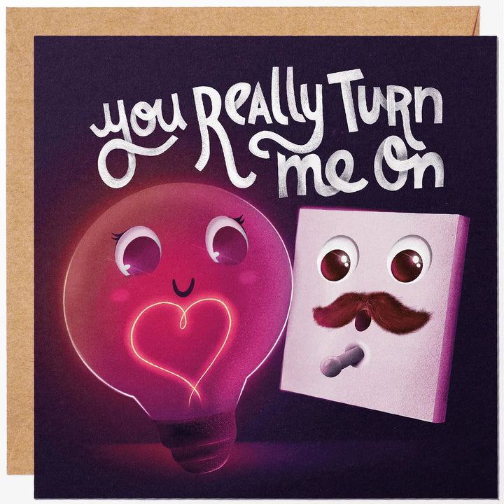 you really turn me on anniversary card