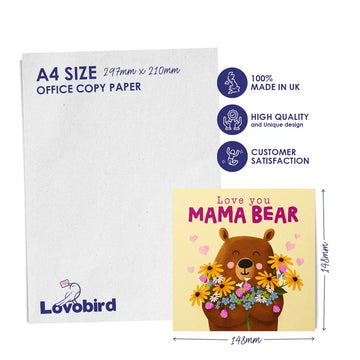 love you mama bear - mum birthday card square size