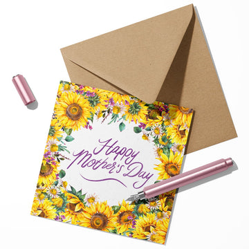 happy mothers day card sunflowers