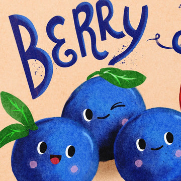 thank you berry much card, blueberries