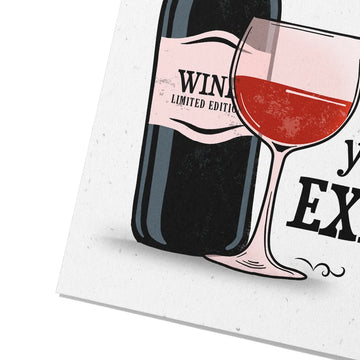 wine birthday card, zoom